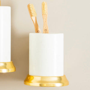 White Marble Toothbrush Holder | Mako