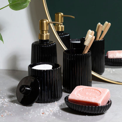 Ticino Brittany Black Glass Lotion Dispenser - image 2