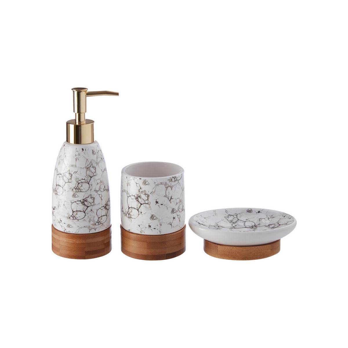 3 Pc Bubble Print Bathroom Set - Orsina