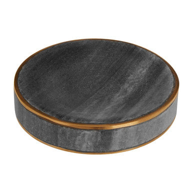 Grey Marble Brass Soap Dish
