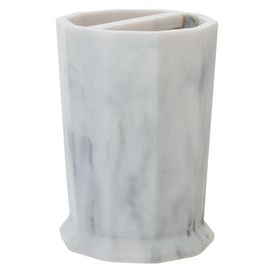 Marble-textured vase on a white background