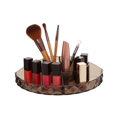 Beauty Semi Round Black Cosmetic Organiser