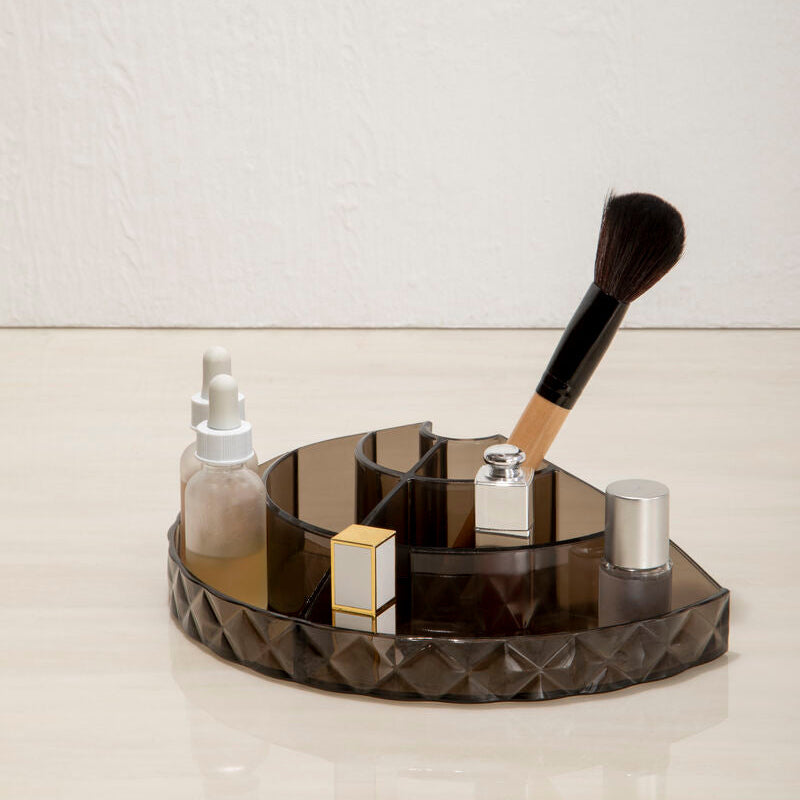 Beauty Semi Round Black Cosmetic Organiser