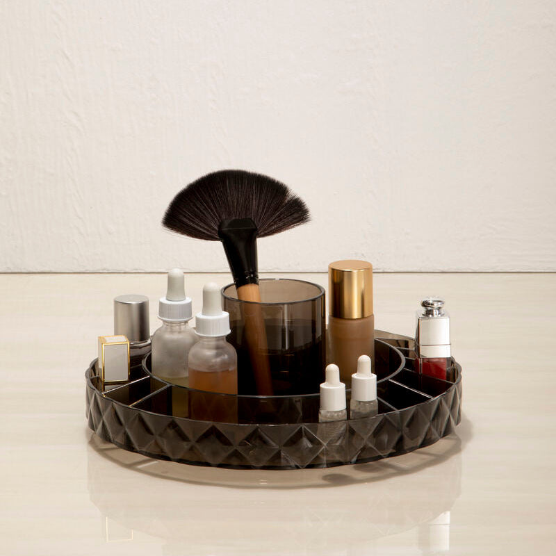 Beauty Revolving Round Black Cosmetic Organiser