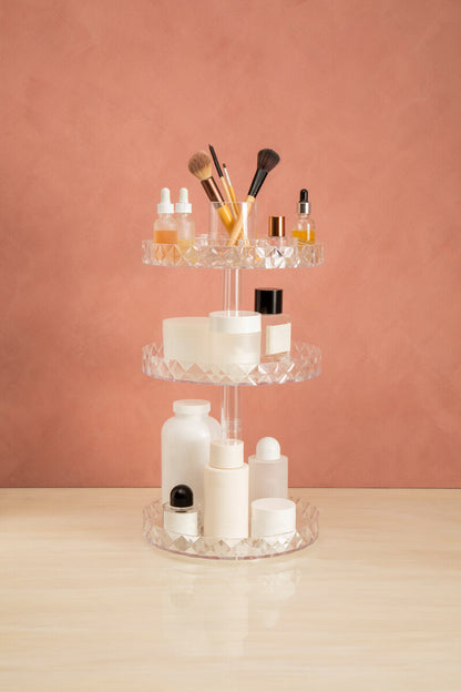 Beauty Three Tier Revolving Cosmetic Organiser