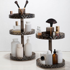 Beauty Two Tier Revolving Black Cosmetic Organiser