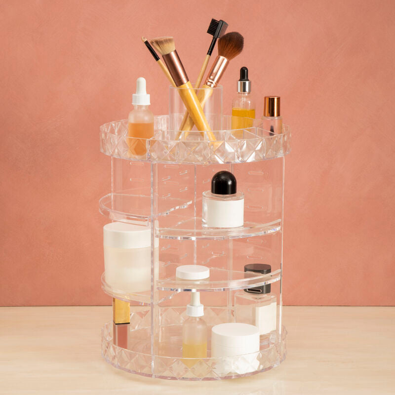 Beauty 3 Tiered Round Revolving Cosmetics Organiser