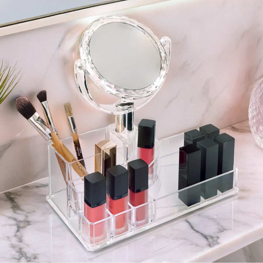 Beauty Cosmetic Organiser With Mirror