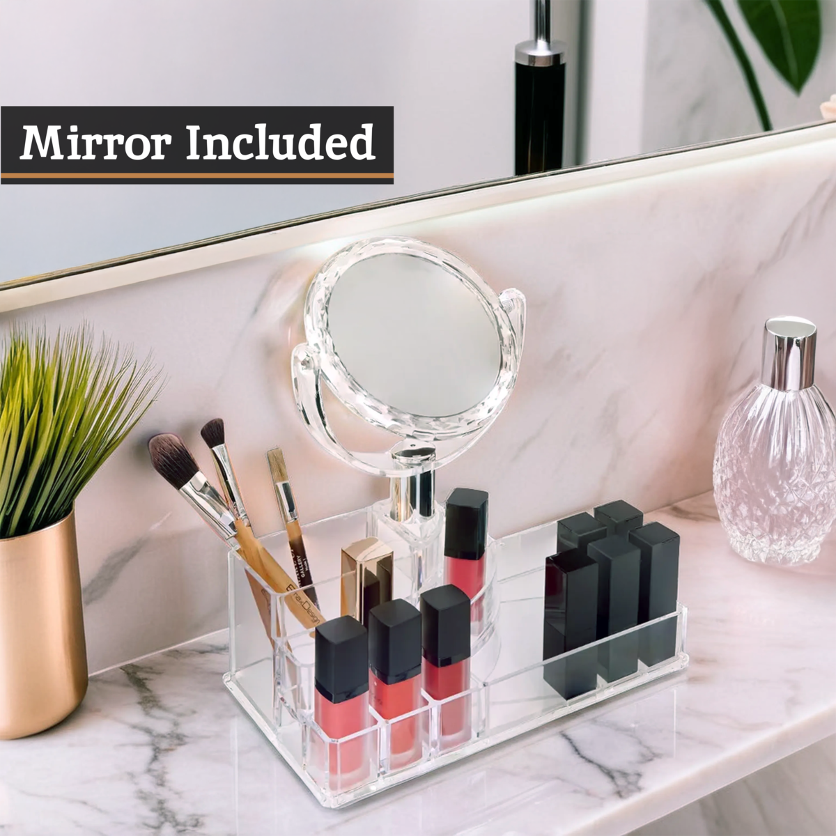 Beauty Cosmetic Organiser With Mirror