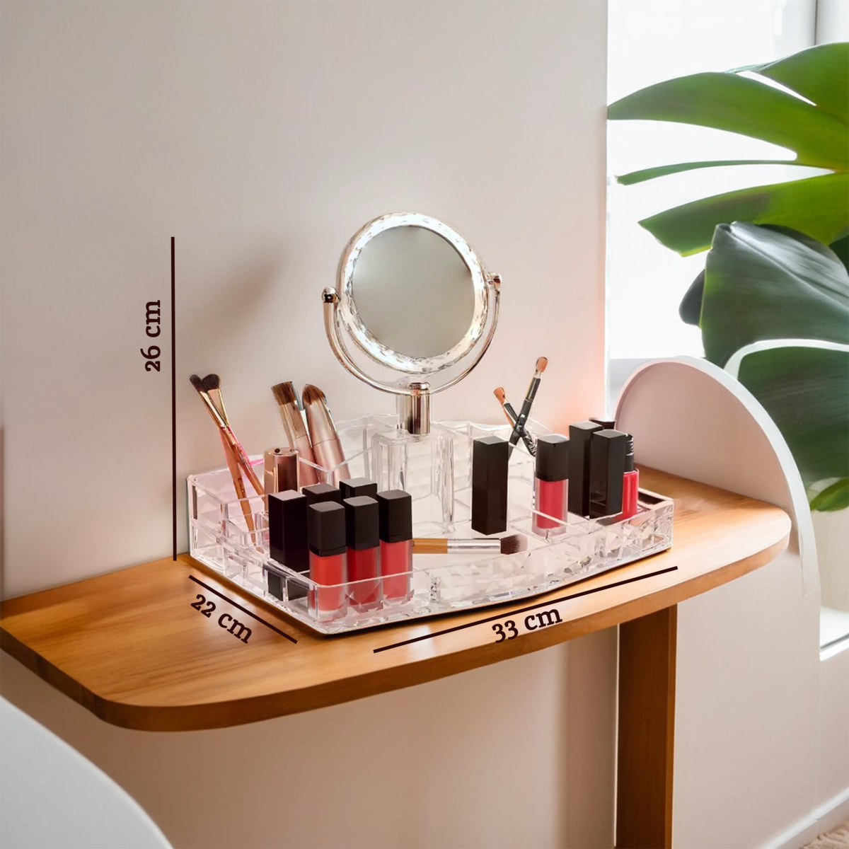 Beauty Cosmetic Organiser With A Mirror