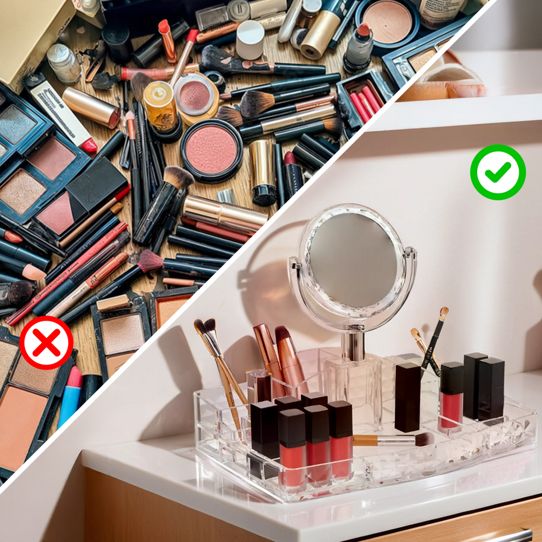 Beauty Cosmetic Organiser With A Mirror