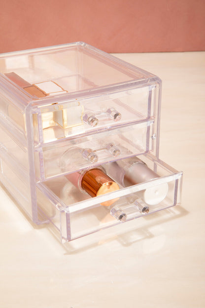 Beauty Cosmetic Organiser With 3 Drawers