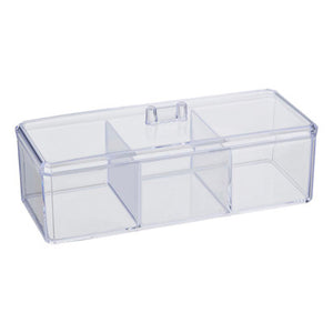 Beauty 3 Compartment Cosmetics Organiser With Lid