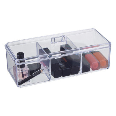 Beauty 3 Compartment Cosmetics Organiser With Lid