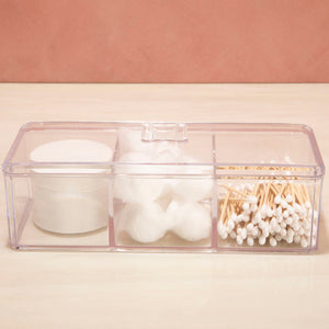 Beauty 3 Compartment Cosmetics Organiser With Lid