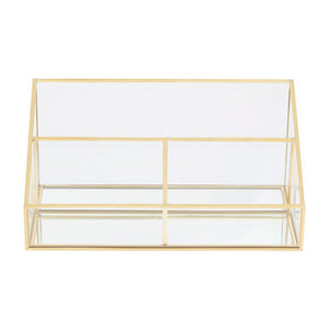 Beauty Glass Makeup Organiser With 3 Compartments