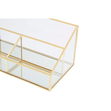 Beauty Glass Makeup Organiser With 3 Compartments