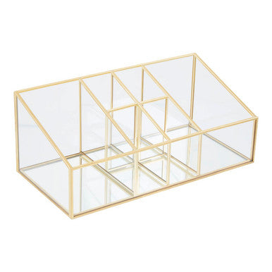 Beauty Glass Makeup Organiser With 6 Compartments