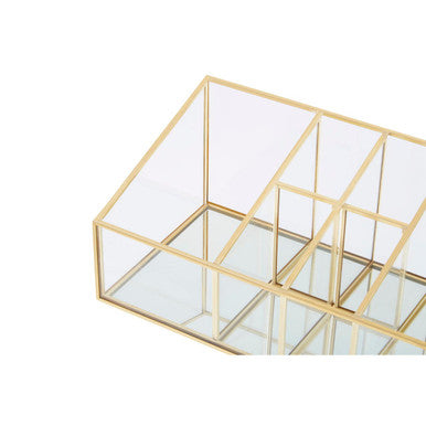 Beauty Glass Makeup Organiser With 6 Compartments