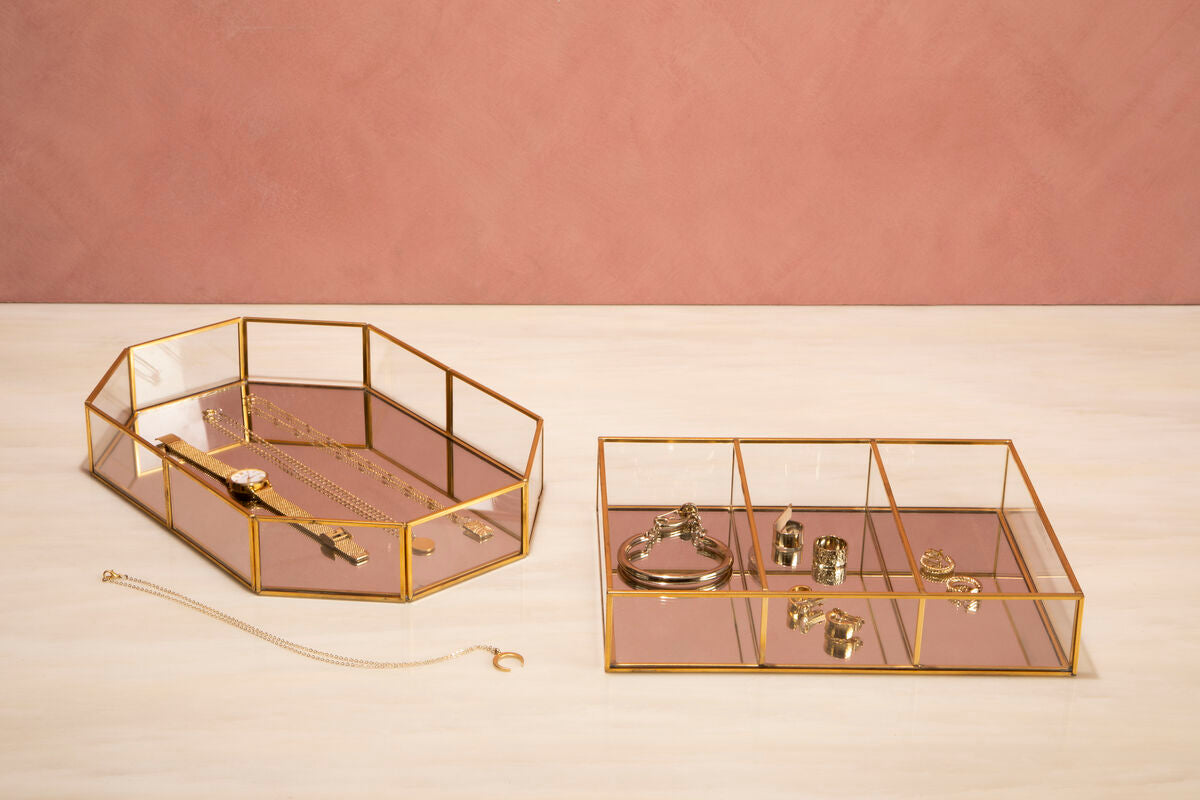 Vintage Glass Octagonal Jewellery Tray - image 7