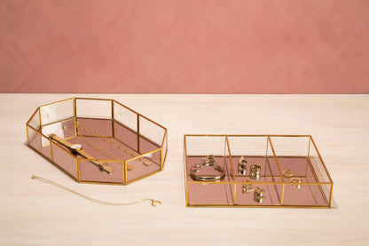 Vintage Glass Octagonal Jewellery Tray - image 7