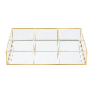 Beauty 3 Compartments Clear Glass Makeup Organiser