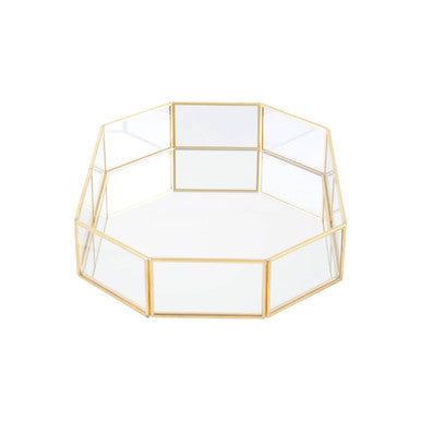 Vintage Glass Octagonal Jewellery Tray