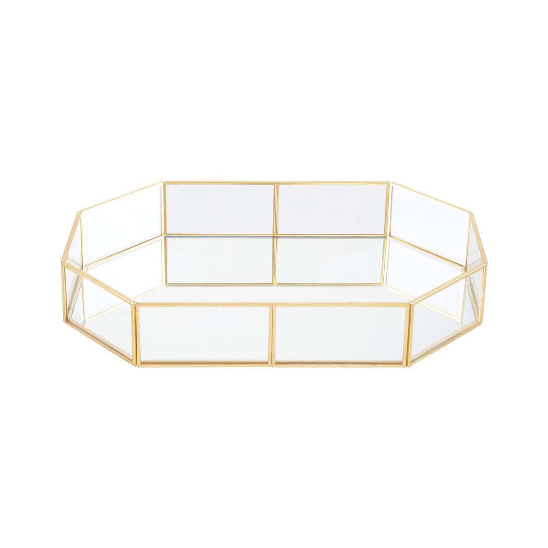Vintage Glass Octagonal Jewellery Tray