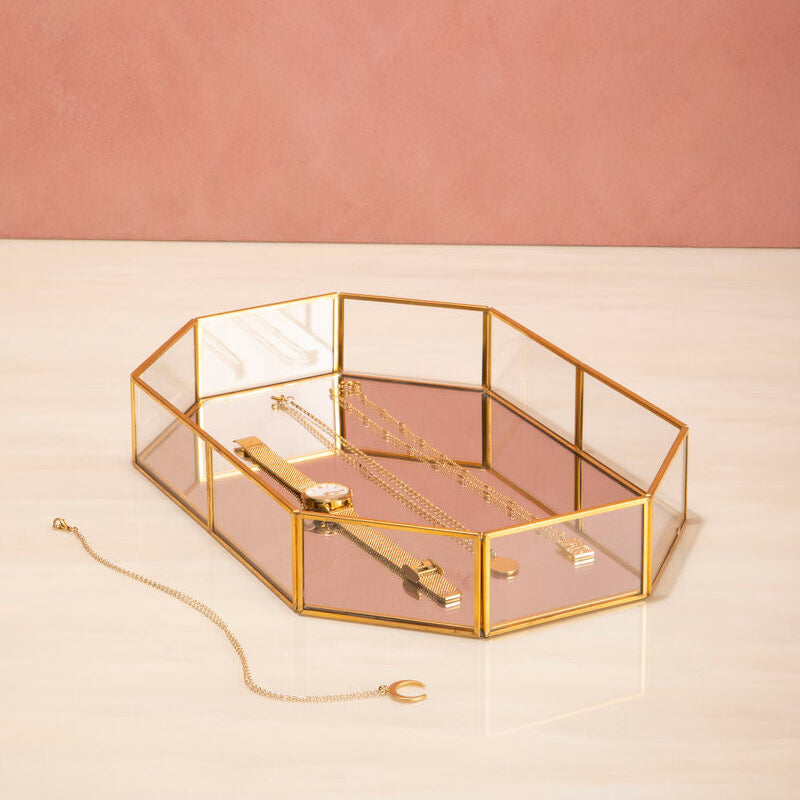 Vintage Glass Octagonal Jewellery Tray - image 2