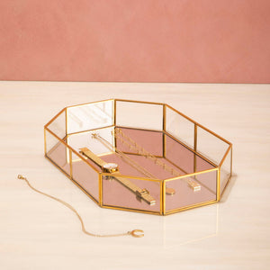 Beauty Glass Octagonal Jewellery Tray | Vintage