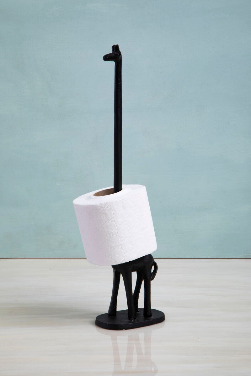 Fauna Black Giraffe Toilet Roll Holder