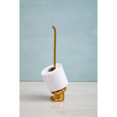 Fauna Gold Finish Elephant Toilet Roll Holder