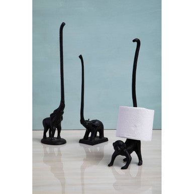 Fauna Black Finish Elephant Toiler Roll Holder