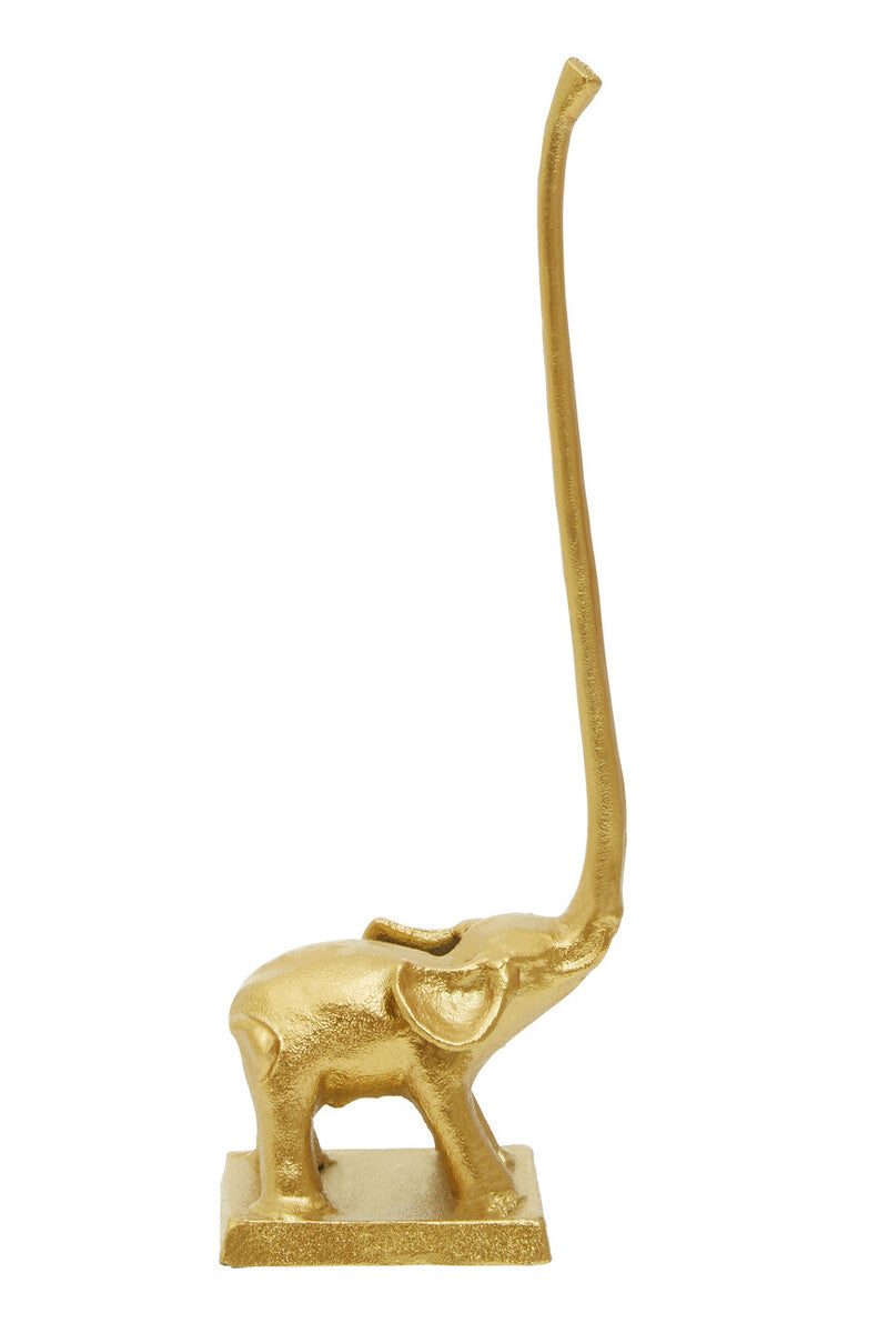 Fauna Gold Finish Elephant Toilet Roll Holder With Square Base - Image 7