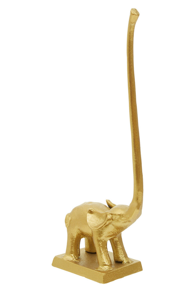 Fauna Gold Finish Elephant Toilet Roll Holder With Square Base