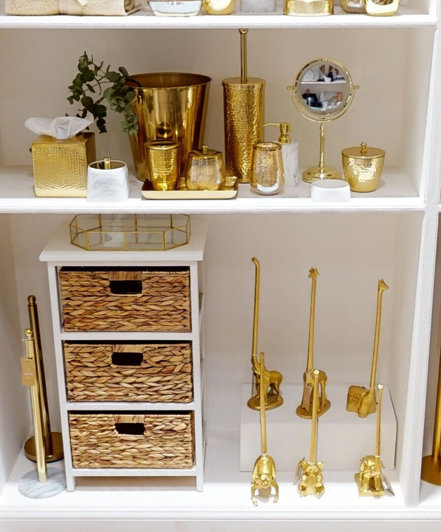 Fauna Gold Finish Elephant Toilet Roll Holder With Square Base - Image 9