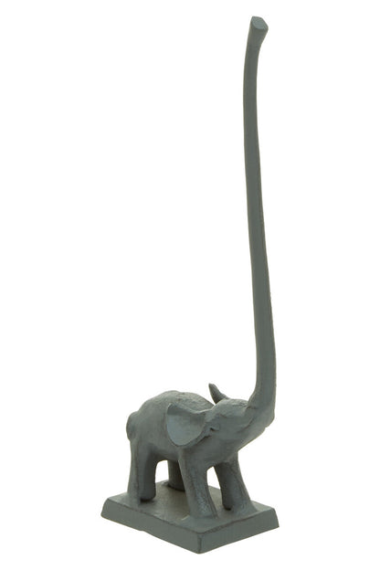 Fauna Grey Finish Elephant Toilet Roll Holder With Square Base