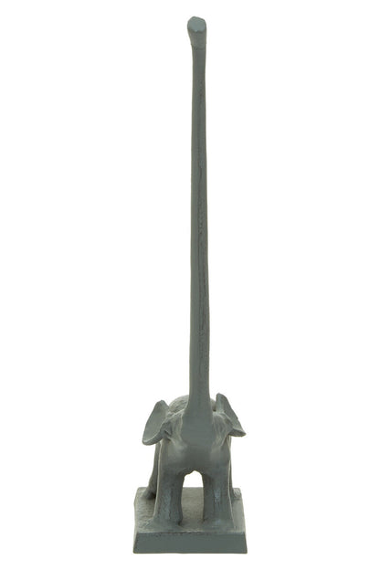 Fauna Grey Finish Elephant Toilet Roll Holder With Square Base