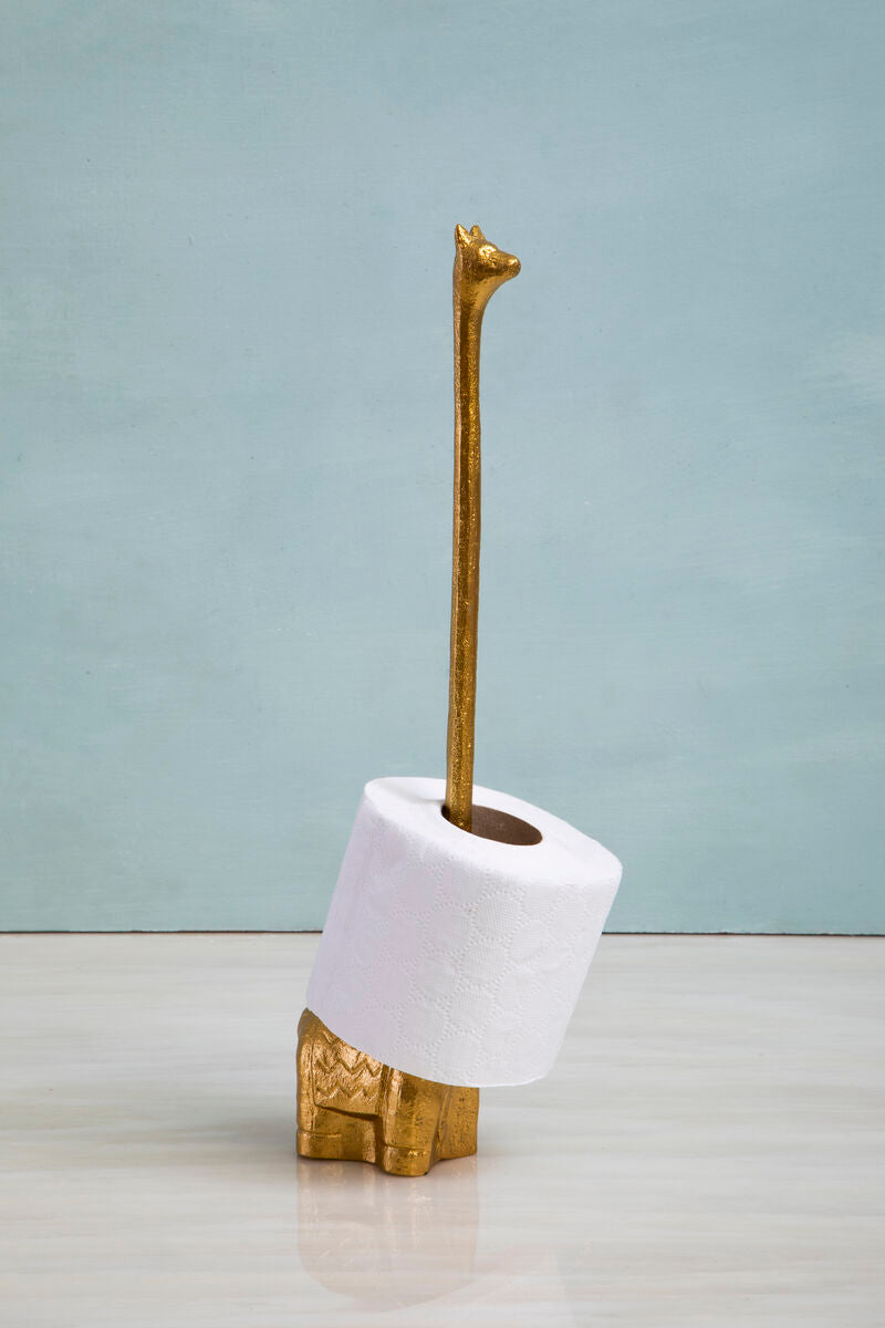 Fauna Gold Finish Llama Toilet Roll Holder