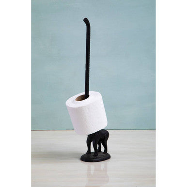 Fauna Black Finish Elephant Toilet Roll Holder