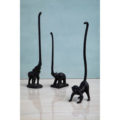 Fauna Black Finish Elephant Toilet Roll Holder