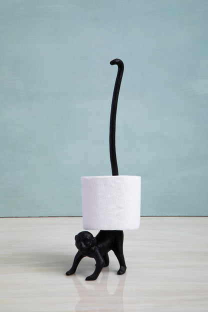 Black Finish Monkey Toilet Roll Holder | Fauna