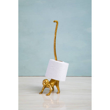 Fauna Gold Finish Monkey Toilet Roll Holder