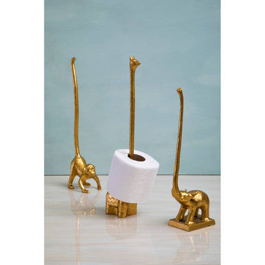 Fauna Gold Finish Monkey Toilet Roll Holder - image 6