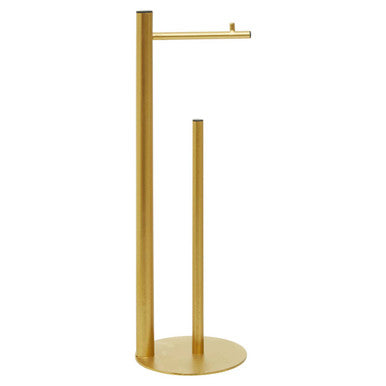 Gold stand with a circular base on a white background