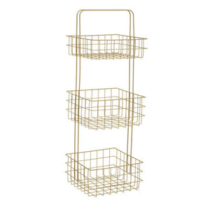 Kirby Three Tier Gold Finish Storage Caddy