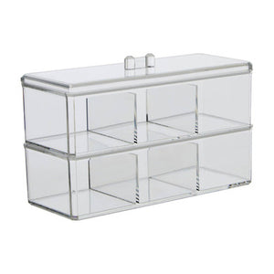 Romm Six Compartment Clear Plastic Cosmetics Organiser