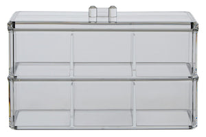 Romm Six Compartment Clear Plastic Cosmetics Organiser