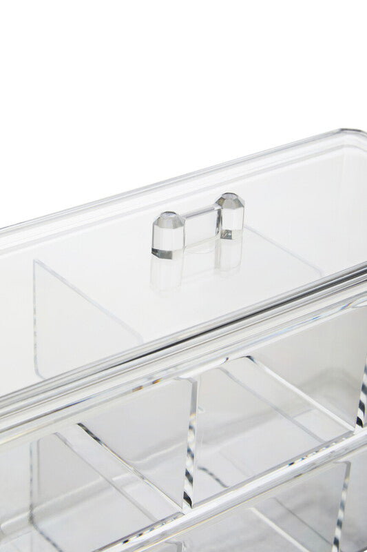 Romm Six Compartment Clear Plastic Cosmetics Organiser