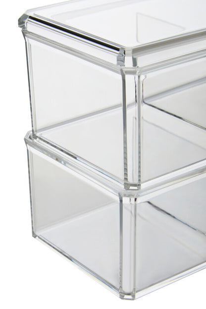 Romm Six Compartment Clear Plastic Cosmetics Organiser